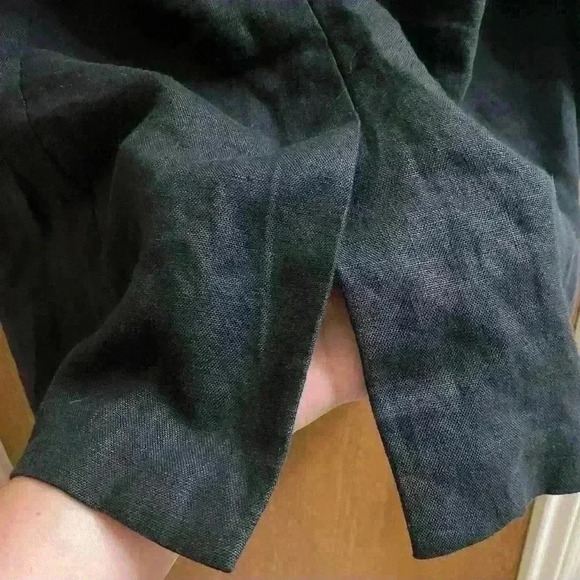 Michael Kors Black 100% Linen Blazer Jacket with Scrunched Sleeves Size 10 - Picture 6 of 8